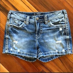 Silver jeans shorts